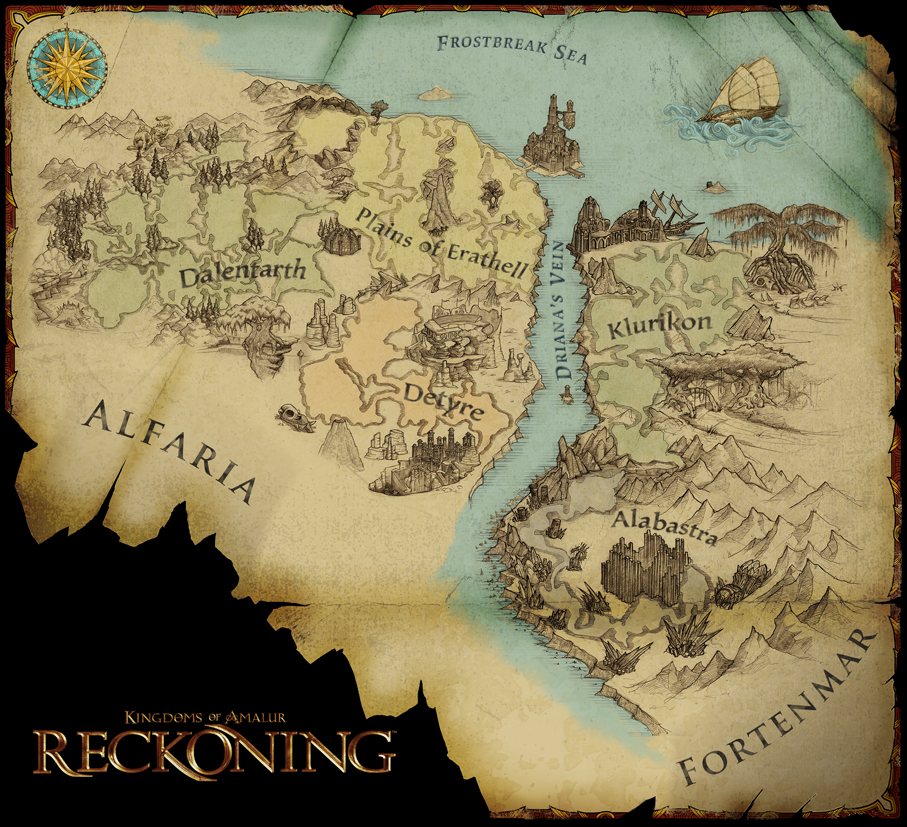 Kingdoms of Amalur: Reckoning world map.